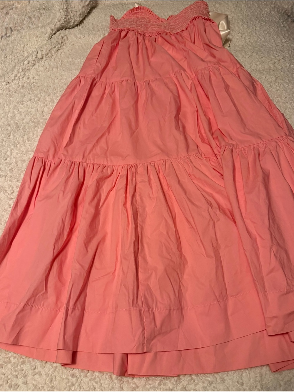 Love Coral Pink Tiered Maxi Skirt
